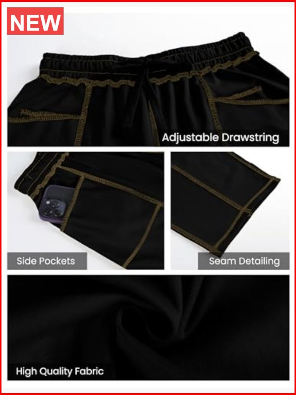 Womens Baggy Barrel Pants Wide Leg Lounge Drawstring Sweatpants with Pockets - Picture 6 of 7